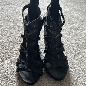 Steve Madden Black Strappy Heels